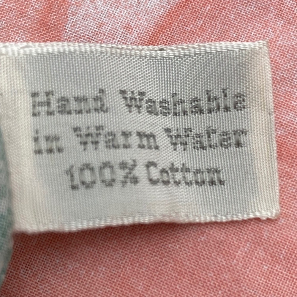 CACHAREL for Anais Anais Cotton Scarf Italy 44” x 60” Green Pink Gray - Picture 2 of 7